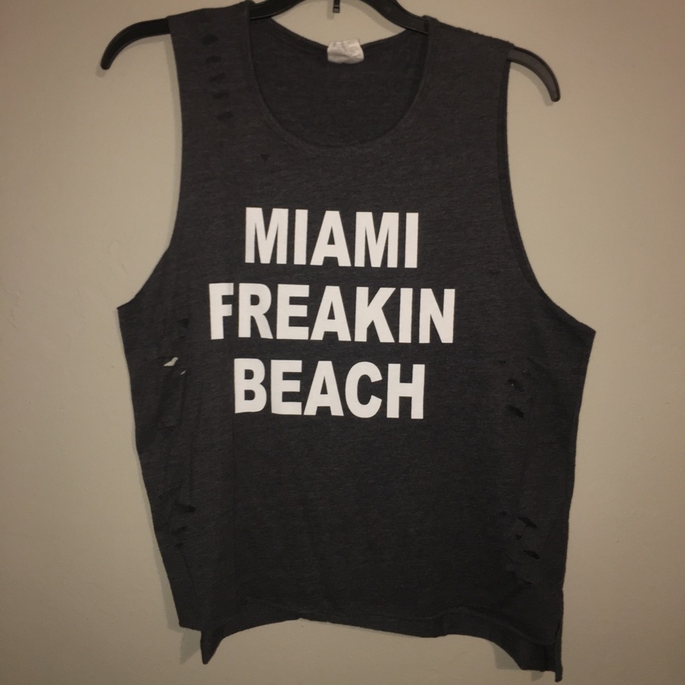 Distressed muscle tank